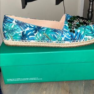 Brand new Lauren Lorraine Blue and Green Espadrilles